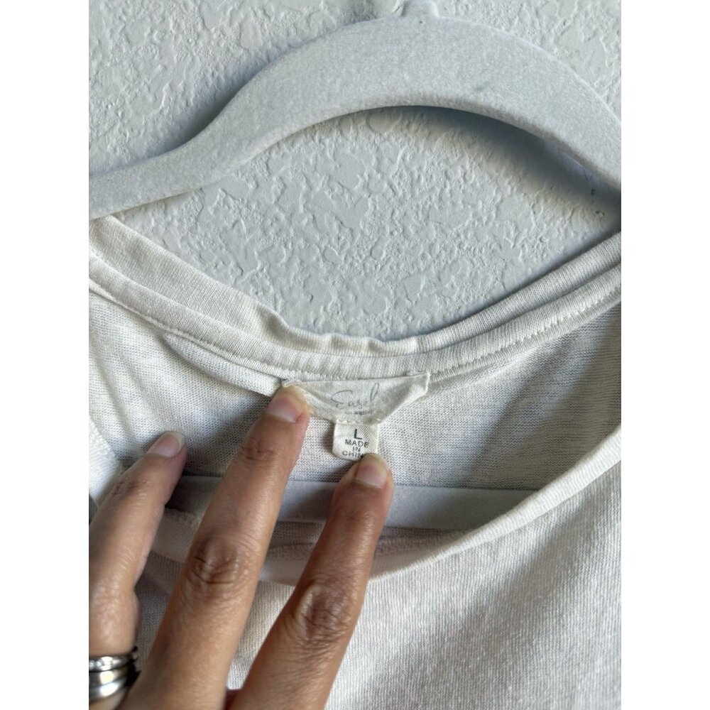 Easel Women’s Large Boutique Cream Patchwork Flare Balloon Long Sleeve Top Boho‎ - Picture 4 of 8